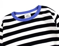 Mads Nørgaard black/ecru stribet t-shirt Tobino